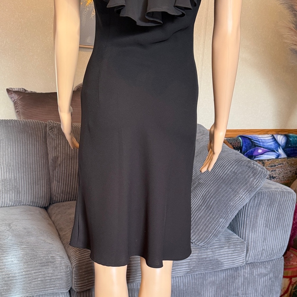 Black Ruffle-Front Women’s Dress - Picture 10 of 15